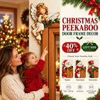 "Peekaboo" Christmas decoration for the door frame corner