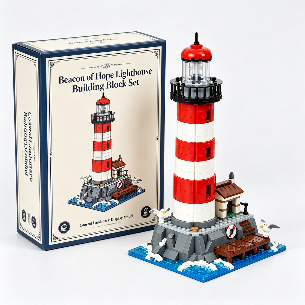 🚚 Free Shipping | Beacon of Hope Lighthouse Building Block Set – Coastal Landmark Display Model