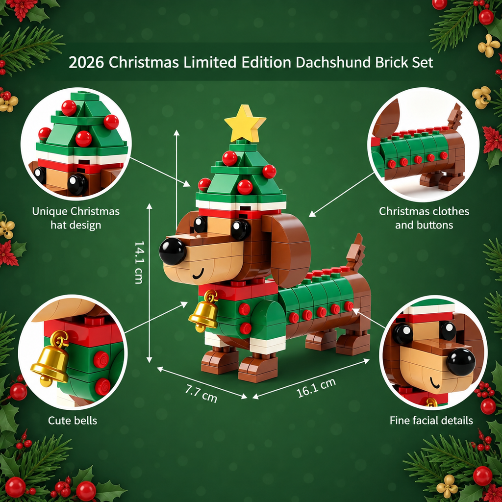 🚚 Free Shipping | 🎄2026 Christmas Limited Edition Dachshund Brick Set🐕