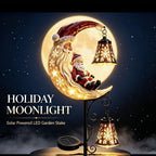 Luminous Winter Garden Glow – Solar Santa & Crescent Moon Pathway Stake Lantern (4 Styles)