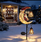 Luminous Winter Garden Glow – Solar Santa & Crescent Moon Pathway Stake Lantern (4 Styles)