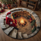 🎄3D Optical Illusion Vortex Quilted Round Christmas Rug