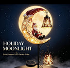 Luminous Winter Garden Glow – Solar Santa & Crescent Moon Pathway Stake Lantern (4 Styles)