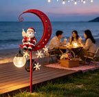 Luminous Winter Garden Glow – Solar Santa & Crescent Moon Pathway Stake Lantern (4 Styles)