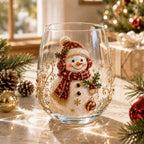 🚚📦 Free Shipping 🎄✨ 3D Christmas Glass Art Cup | Luxury Raised Holiday Glassware for Drinks, Decor & Christmas Gifts 🎁