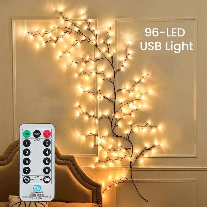 ✨ Flexible LED Branch Lights | Remote-Controlled Holiday Wall Decor