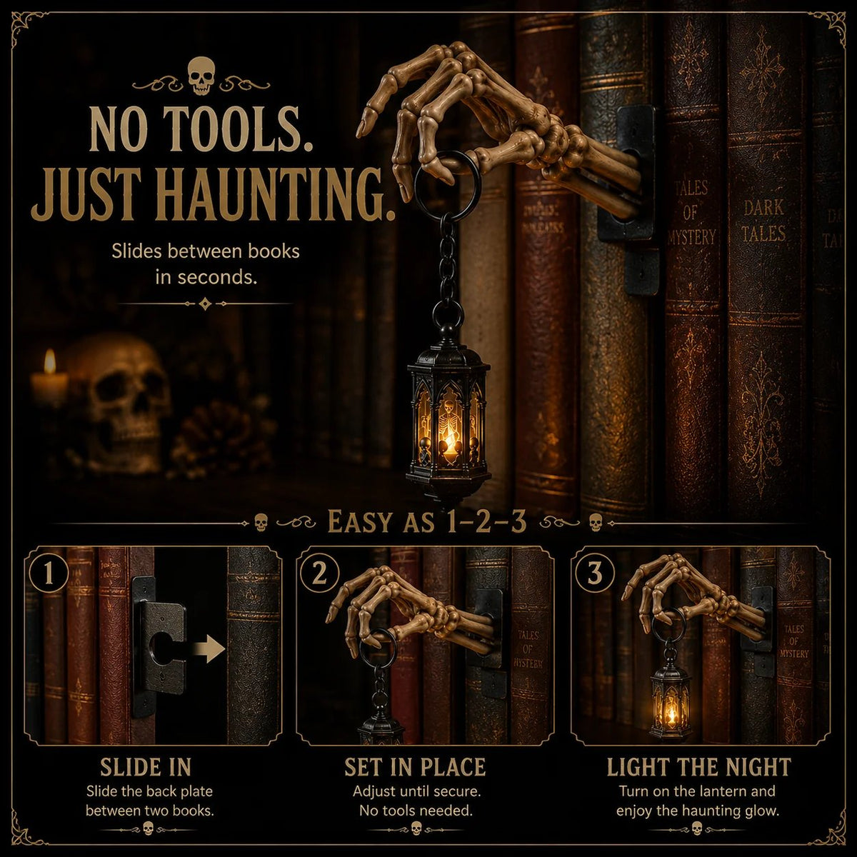 💀Skeleton Hand Lantern Shelf LightTM