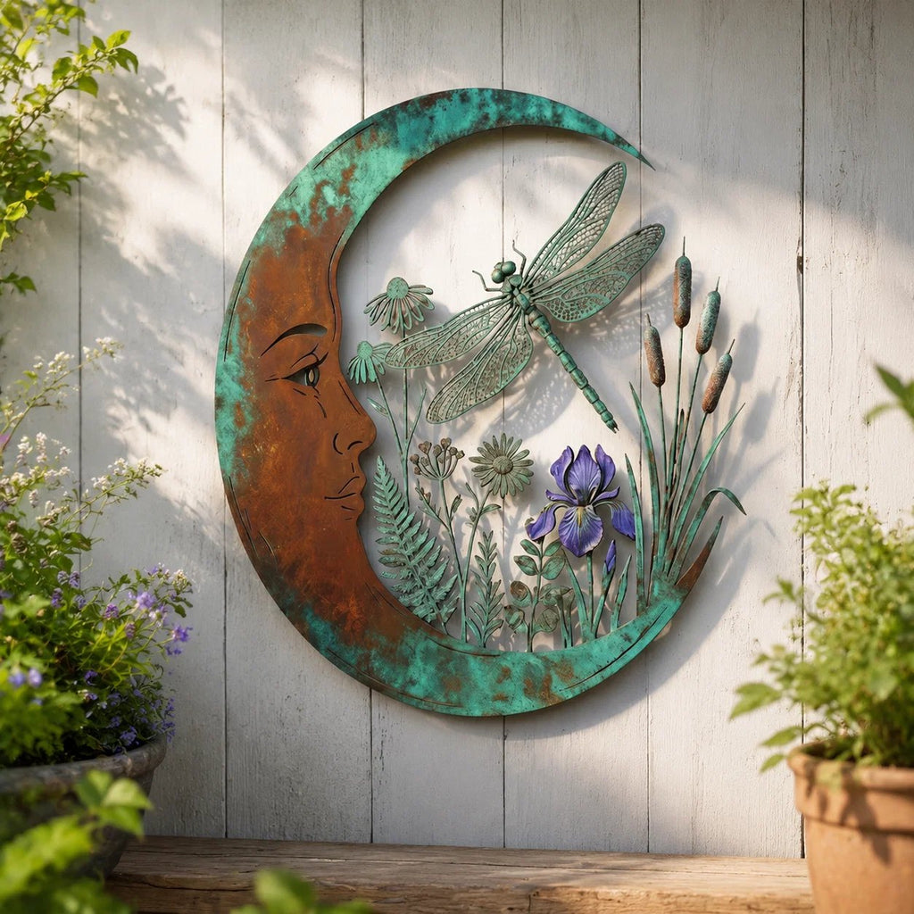 🌙Enchanted Moon Garden Wall Art – Nature-Inspired Outdoor Decor