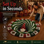 🎄3D Optical Illusion Vortex Quilted Round Christmas Rug