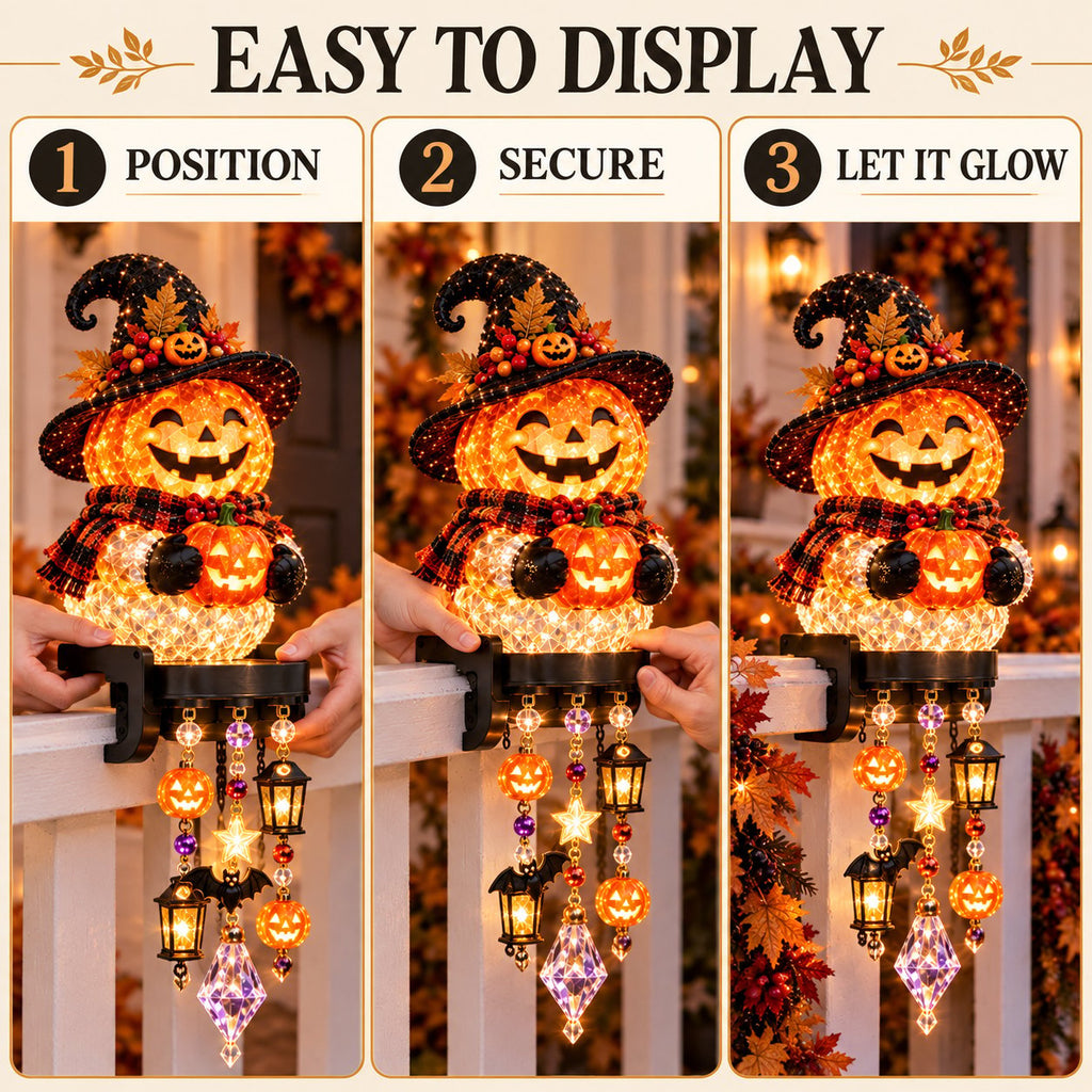 🔥Buy 2 Get 10% OFF🔥🎃 Halloween Porch Magic Cascade Railing Lights – Pumpkin, Witch, Ghost & Black Cat🎃🎃