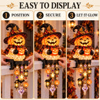 🔥Buy 2 Get 10% OFF🔥🎃 Halloween Porch Magic Cascade Railing Lights – Pumpkin, Witch, Ghost & Black Cat🎃🎃