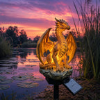 🐉Solar Dragon Garden Statue Light – Golden Ember Fantasy Outdoor Decor