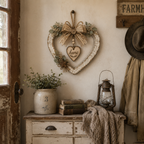 🤎Rustic Farmhouse Heart Wall Decor with “Home” Sign