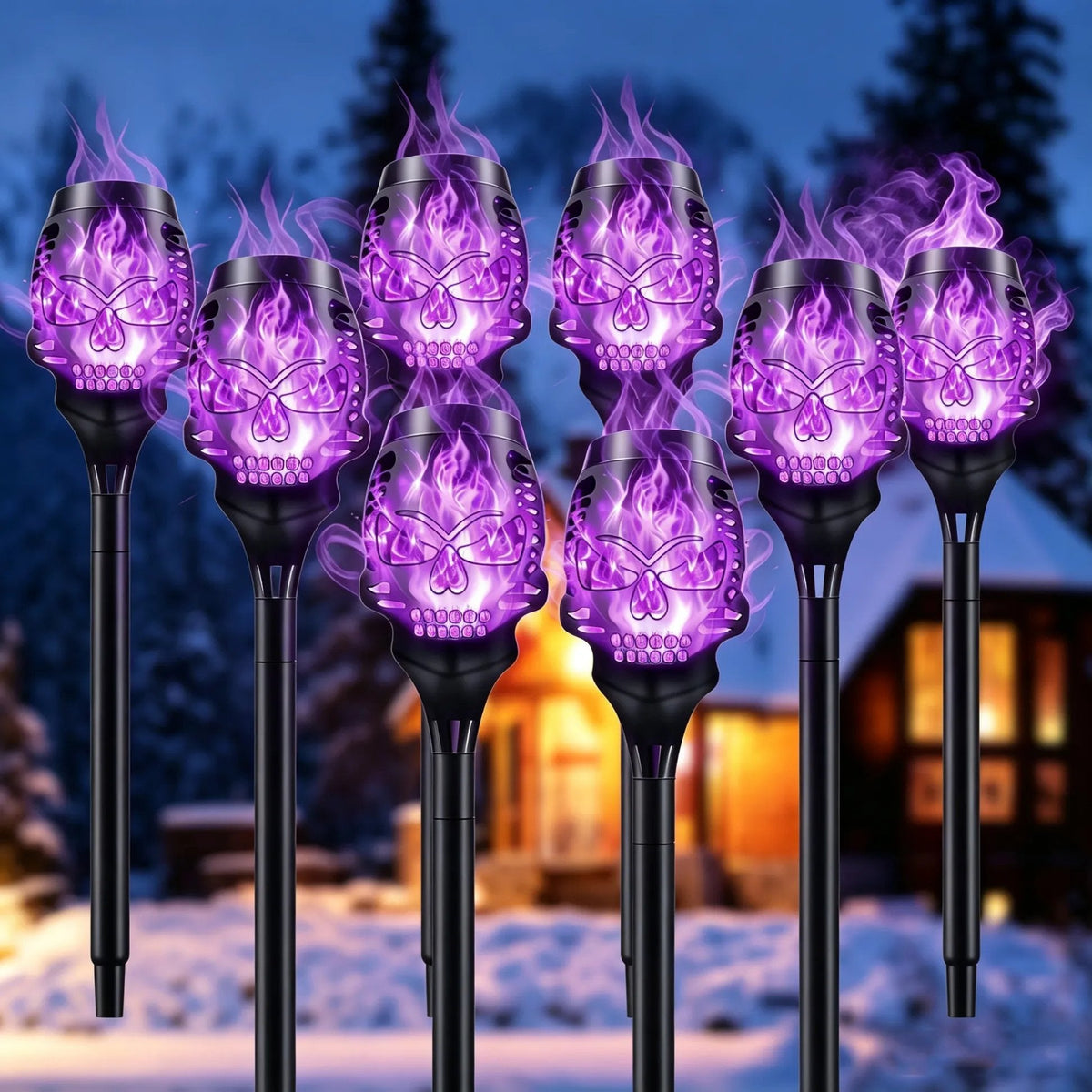 Halloween 🔥Halloween Solar Skull Flame Lights💀