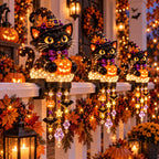 🔥Buy 2 Get 10% OFF🔥🎃 Halloween Porch Magic Cascade Railing Lights – Pumpkin, Witch, Ghost & Black Cat🎃🎃