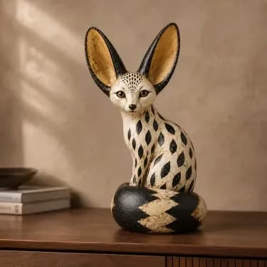 🦊🏠Vintage Fennec Fox Sculpture