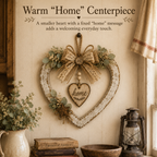 🤎Rustic Farmhouse Heart Wall Decor with “Home” Sign