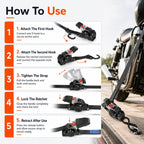 Dual-end Retractable Ratchet Tie Down Straps