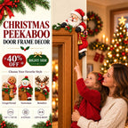 "Peekaboo" Christmas decoration for the door frame corner