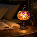 🎃Lámpara de mesa de calabaza estilo vidriera de Halloween