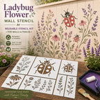 🌿 Garden Wall Stencil, Reusable DIY Kit for Walls, Fences & Patios