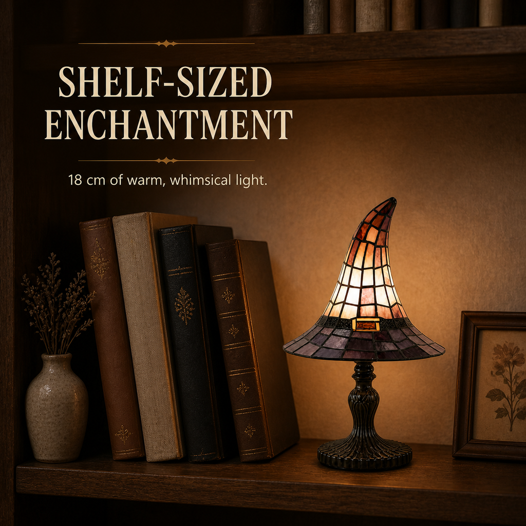 🔥Hot Sale - 40% OFF🔥 –Vintage Witch Hat Table Lamp – USB-Powered Resin Accent Light, 2 Sizes