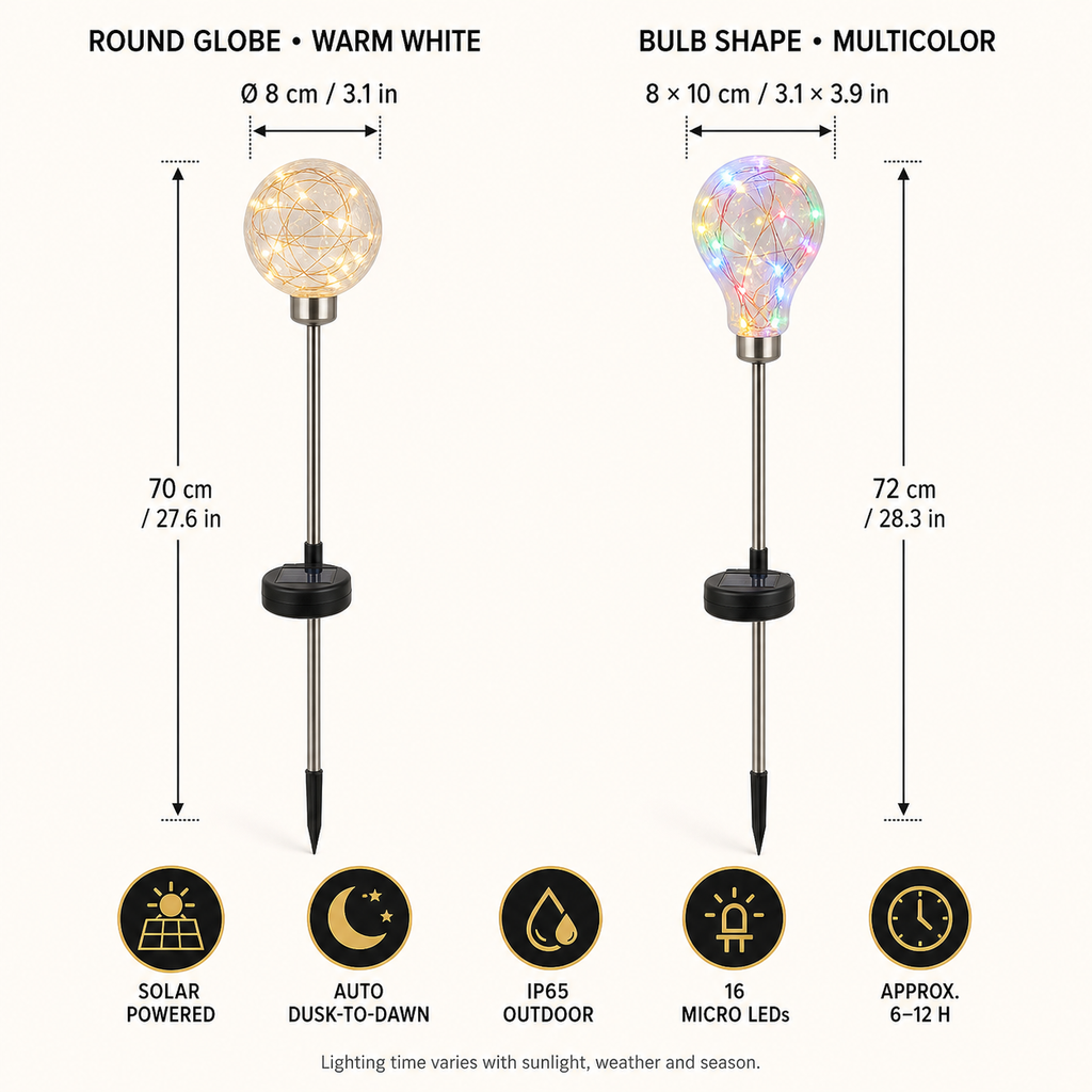 Luces solares de estaca con bombillas y globo para Halloween