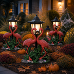 Solar Flamingo Couple Garden Lantern