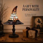 🔥Hot Sale - 40% OFF🔥 –Vintage Witch Hat Table Lamp – USB-Powered Resin Accent Light, 2 Sizes
