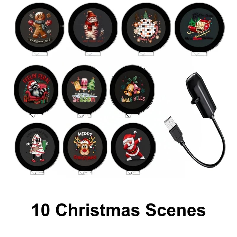 Plug-&-Play HD Christmas Projector | 6 or 10 Festive Scenes 🎄