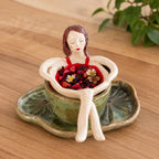 ☕Whimsical Sitting Lady Ceramic Tea Strainer Collection