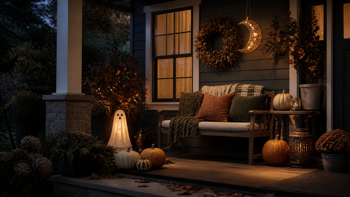 Warm Halloween porch styling inspiration