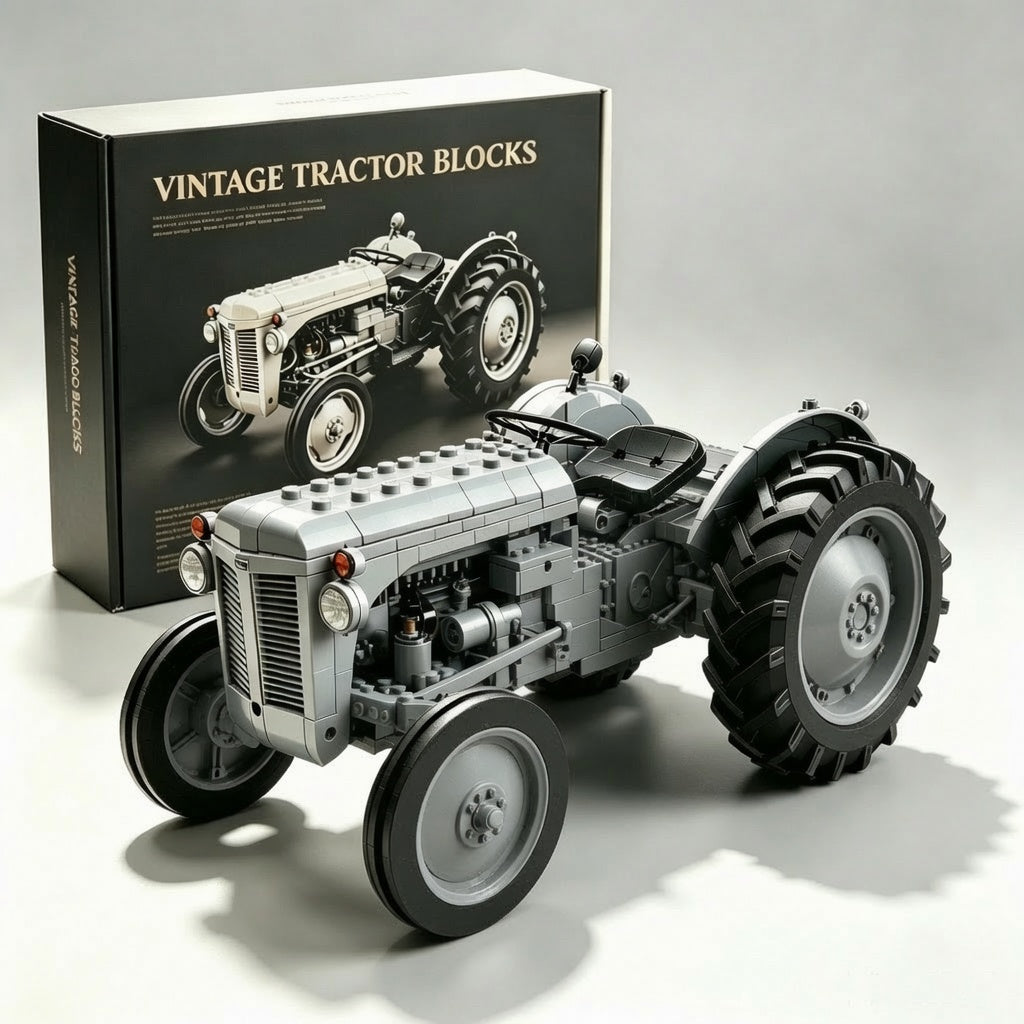 🚚 Free Shipping |🔥Last Day 70% OFF 🚜Classic Farm Tractor Building Block Set – 1948 Grey Field Edition