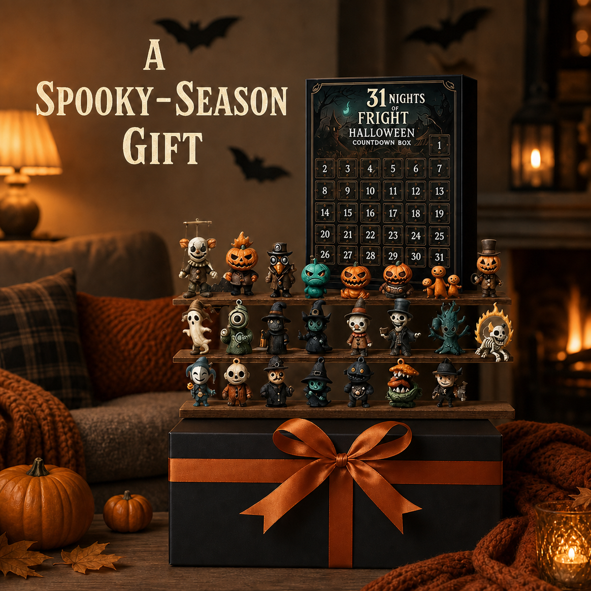 🎃50% off👻31 Nights of Fright Halloween Calendar with Mini Figurines