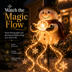 🎄49.99% OFF🎄 Snowman Magic Fountain™-Flowing Snowflake LED Christmas Garden Light❄️