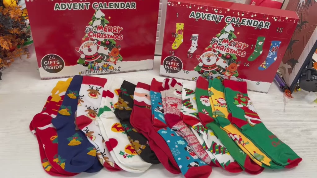 Free Shipping 🧦 Christmas Sock Advent Calendar – 12 Pairs