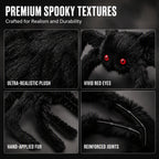 🥳2026 HOT SALE🥳💞50K+ SOLD! 🕷️🎃 50% OFF! Oversized Halloween Spider – 75cm giant leg span, realistic furry body & glowing red eyes. Perfect for porches, gardens & haunted house themes – instant spooky centrepiece! 👻✨