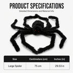 🥳2026 HOT SALE🥳💞50K+ SOLD! 🕷️🎃 50% OFF! Oversized Halloween Spider – 75cm giant leg span, realistic furry body & glowing red eyes. Perfect for porches, gardens & haunted house themes – instant spooky centrepiece! 👻✨